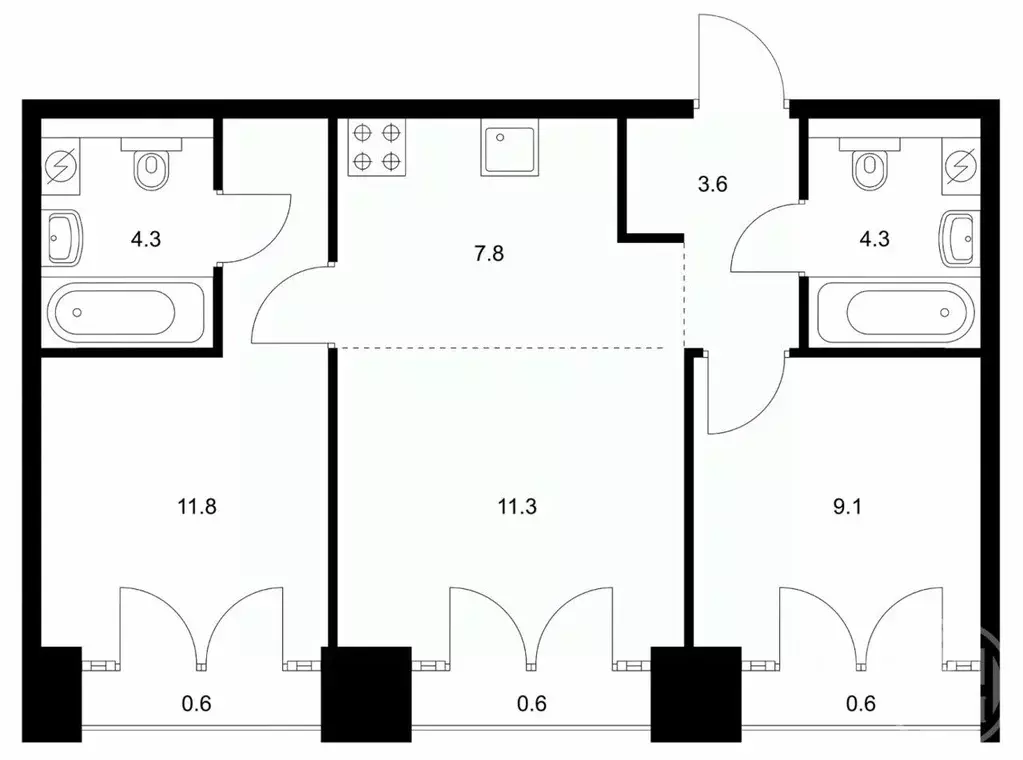 2-к кв. Санкт-Петербург наб. Обводного Канала, 169 (54.0 м) - Фото 2