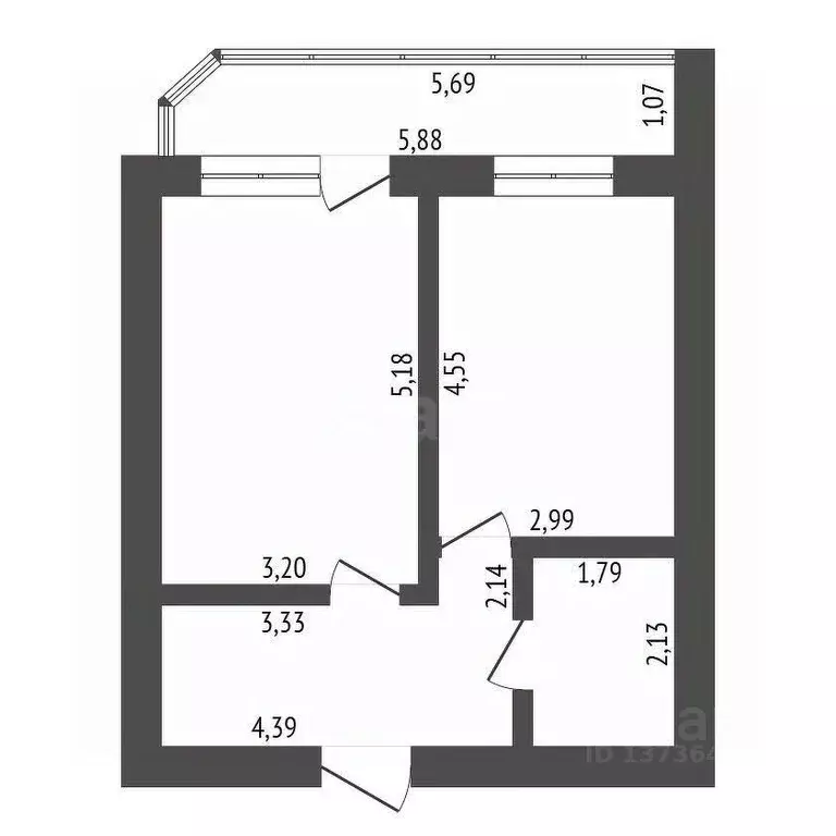 1-к кв. Амурская область, Благовещенск КПП мкр, ул. Кольцевая, 23 ... - Фото 2