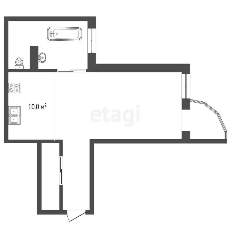 Квартира-студия: Ростов-на-Дону, Береговая улица, 61/1Б (48 м) - Фото 1