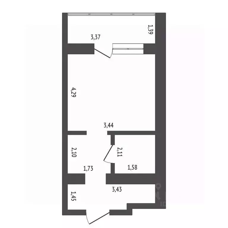 Студия Амурская область, Благовещенск ул. Шимановского, 82 (26.4 м) - Фото 2