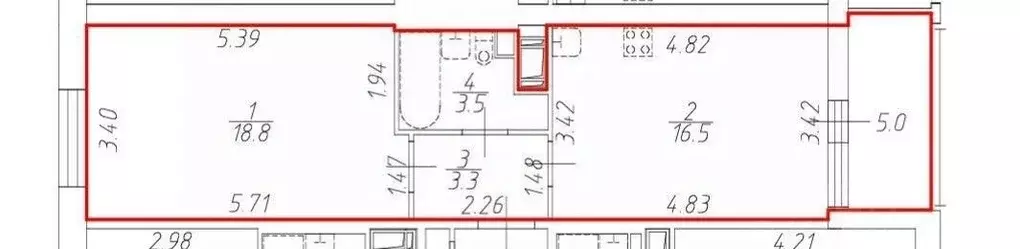 1-к кв. Санкт-Петербург Кузнецовская ул., 58к1 (42.1 м) - Фото 1