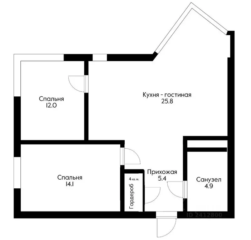 2-к кв. Краснодарский край, Краснодар ул. Совхозная, 1к1 (67.0 м) - Фото 1
