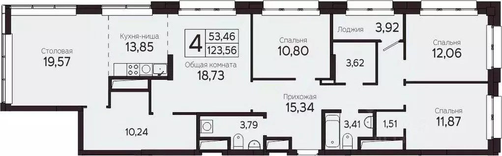 4-к кв. Томская область, Томск Комсомольский просп., 48Б (121.61 м) - Фото 0