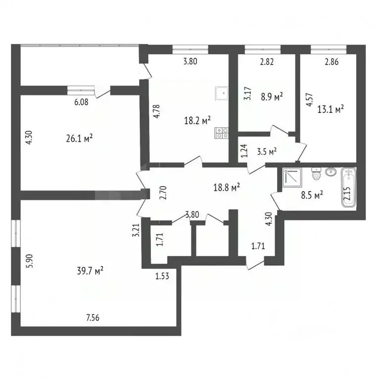 4-к кв. Тюменская область, Тюмень ул. Малыгина, 56 (150.0 м) - Фото 1
