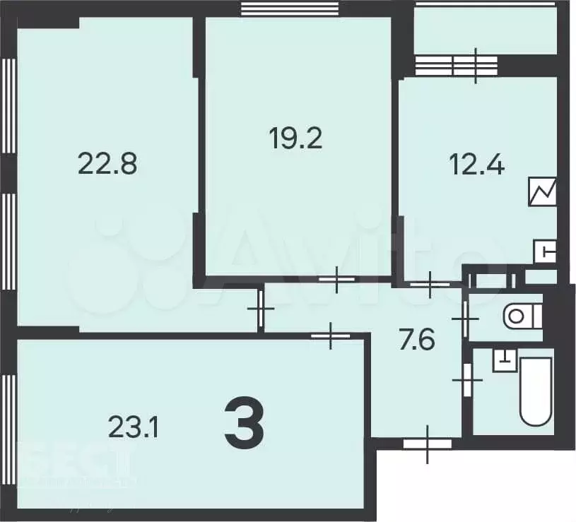 Аукцион: 3-к. квартира, 89,4 м, 2/24 эт. - Фото 0