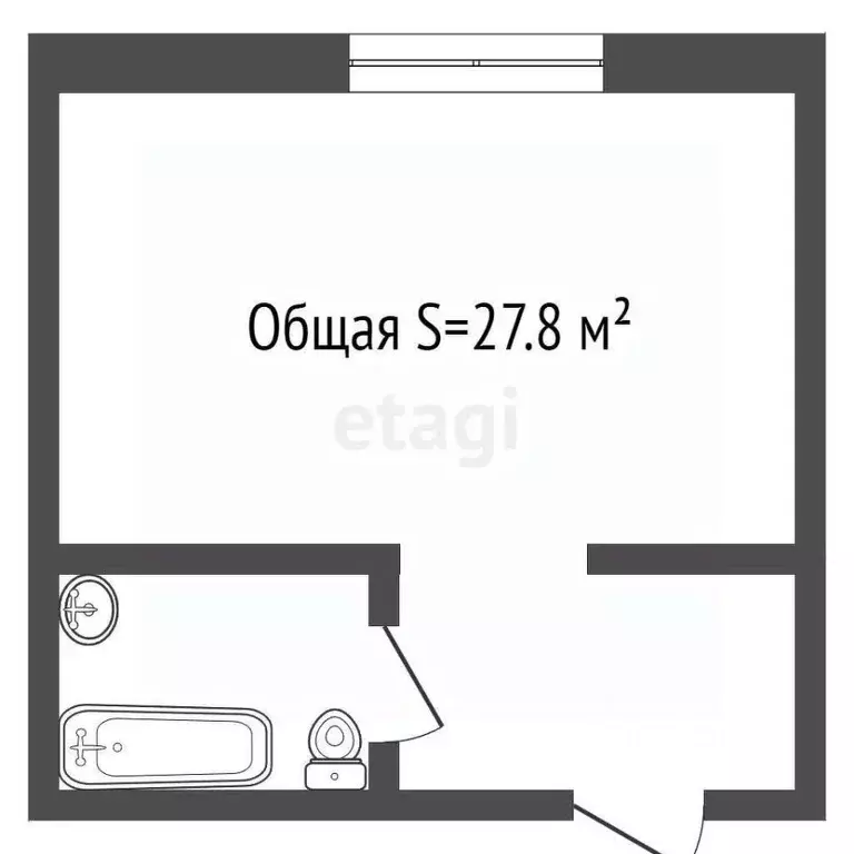 Студия Кемеровская область, Кемерово ул. Дегтярева, 6 (27.8 м) - Фото 2