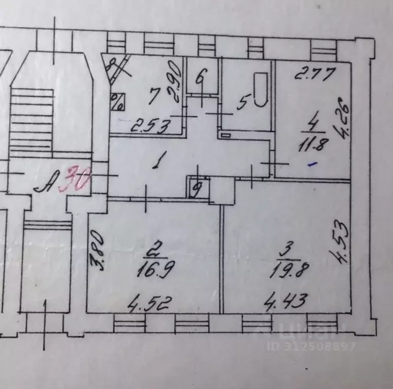 3-к кв. Москва Краснопрудная ул., 36С2 (73.0 м) - Фото 1