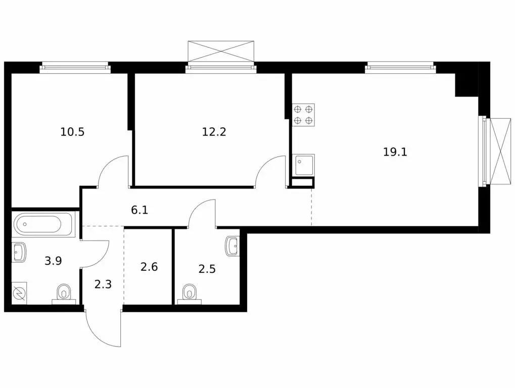 2-комнатная квартира: Владивосток, Архангельская улица, 23к3 (59.2 м) - Фото 1