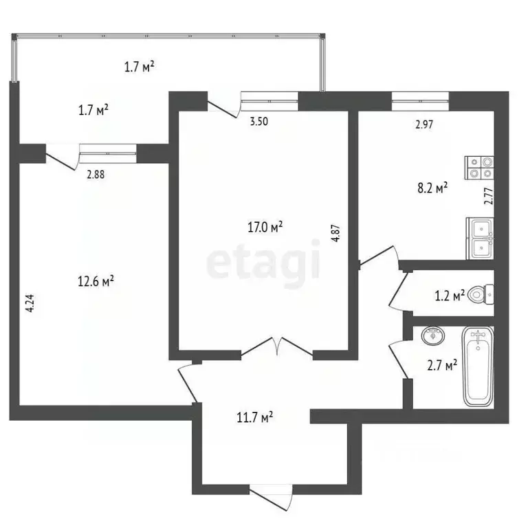 2-к кв. Крым, Евпатория просп. Победы, 85 (53.4 м) - Фото 1