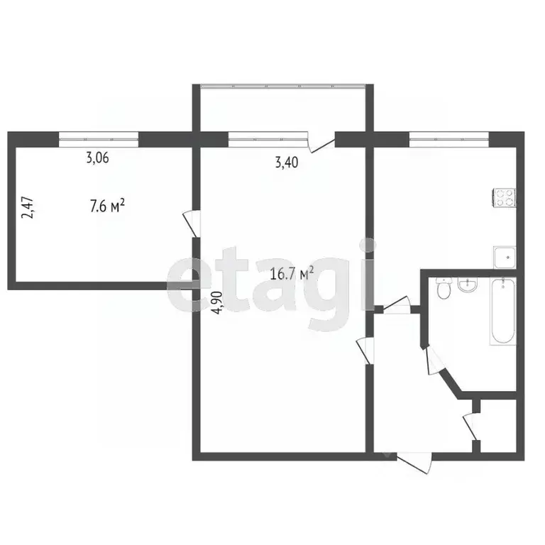 2-к кв. Ханты-Мансийский АО, Сургут ул. Пушкина, 17 (36.0 м) - Фото 1