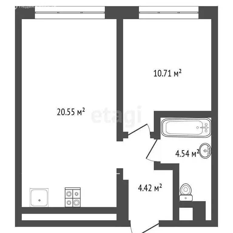 1-комнатная квартира: Тюмень, улица Ивана Чистякова, 3 (39.7 м) - Фото 1
