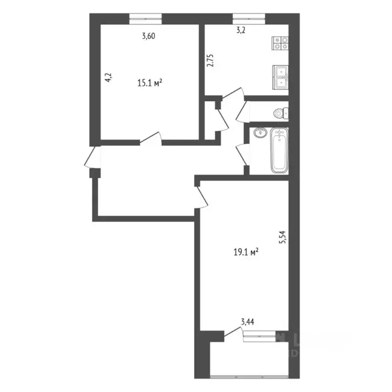2-к кв. Тюменская область, Тюмень ул. Салтыкова-Щедрина, 36 (61.1 м) - Фото 2