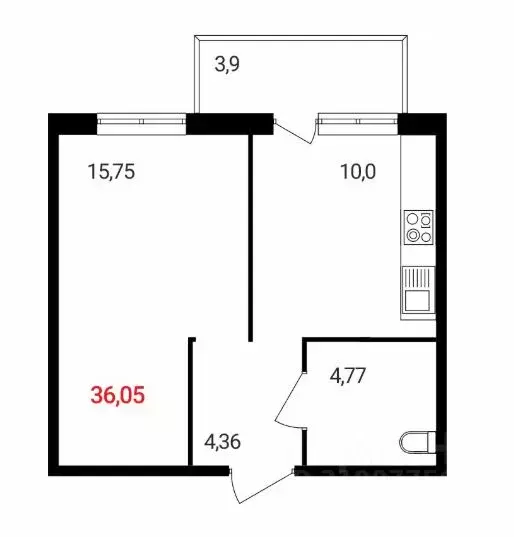 1-к кв. Красноярский край, Красноярск Соколовская ул., к2.1 (36.0 м) - Фото 0