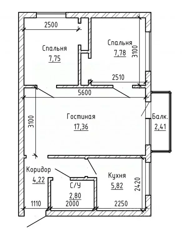 3-к кв. Кабардино-Балкария, Нальчик ул. Ватутина (49.0 м) - Фото 2