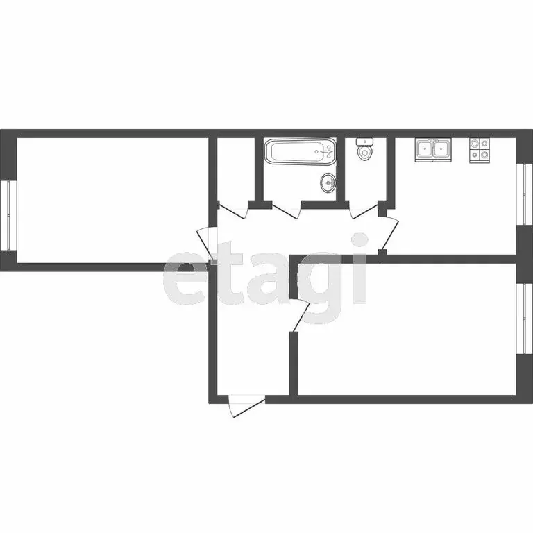 2-комнатная квартира: Тюмень, улица Белинского, 7 (49.3 м) - Фото 1