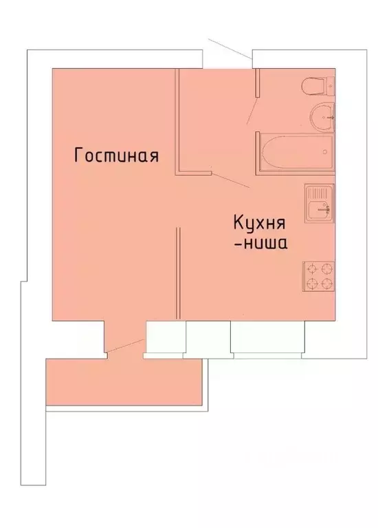Студия Вологодская область, Вологда Зеленый Город мкр, 1А (28.4 м) - Фото 1