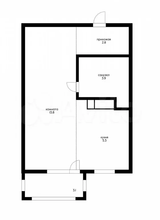Квартира-студия, 29 м, 8/14 эт. - Фото 0