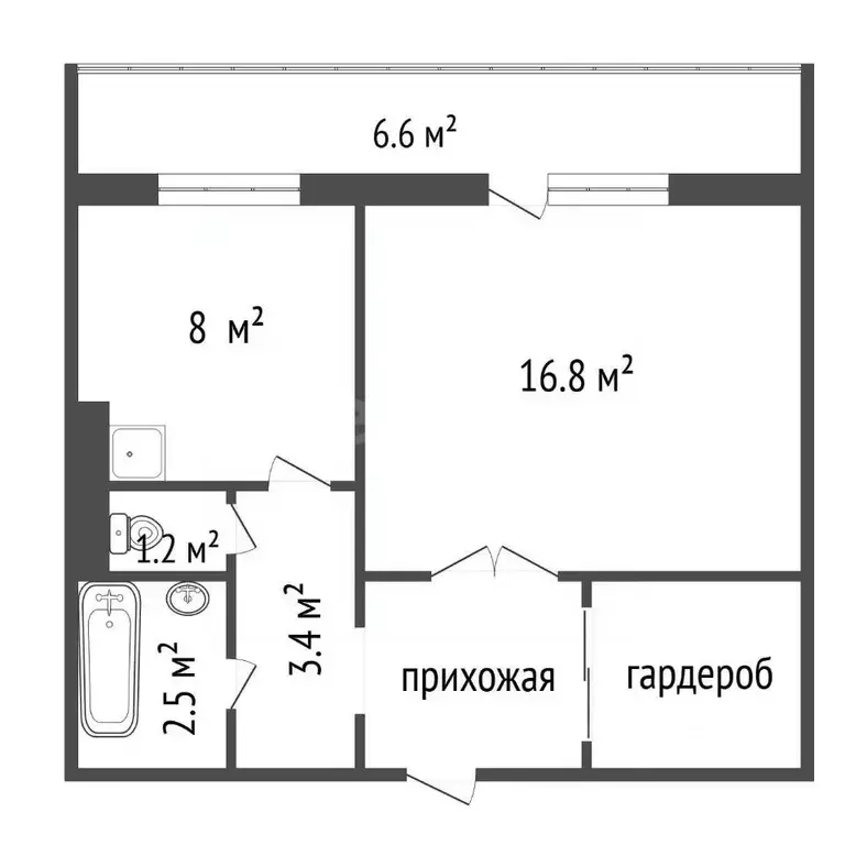 1-к кв. Красноярский край, Красноярск Свердловская ул., 6В (40.2 м) - Фото 2