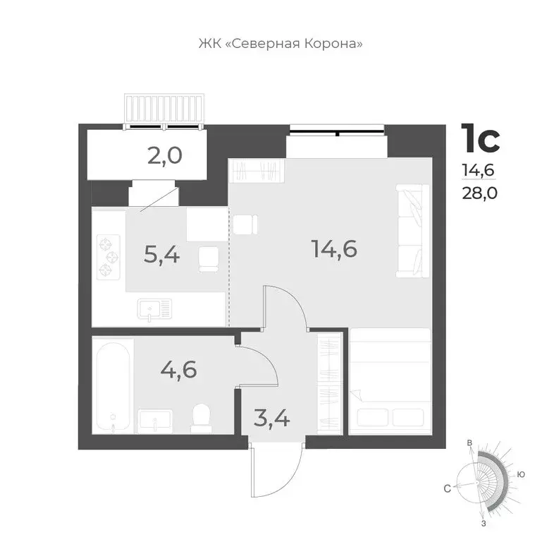 1-комнатная квартира: Новосибирск, улица Декоративный Питомник, 16/4 ... - Фото 0