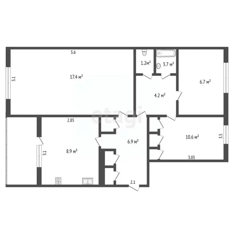 3-к кв. Тамбовская область, Мичуринск Липецкое ш., 114 (68.2 м) - Фото 1