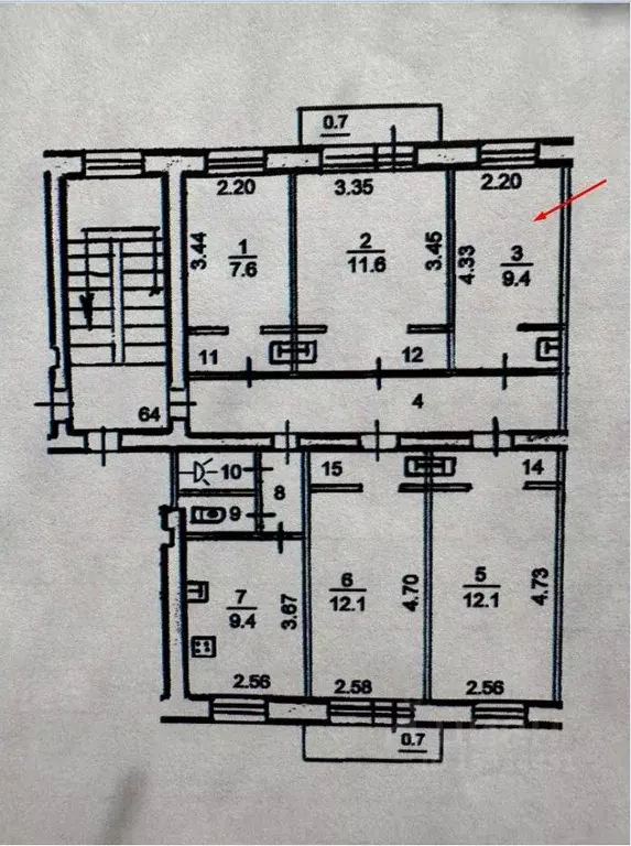 Комната Псковская область, Псков ул. Гагарина, 13 (9.4 м) - Фото 2
