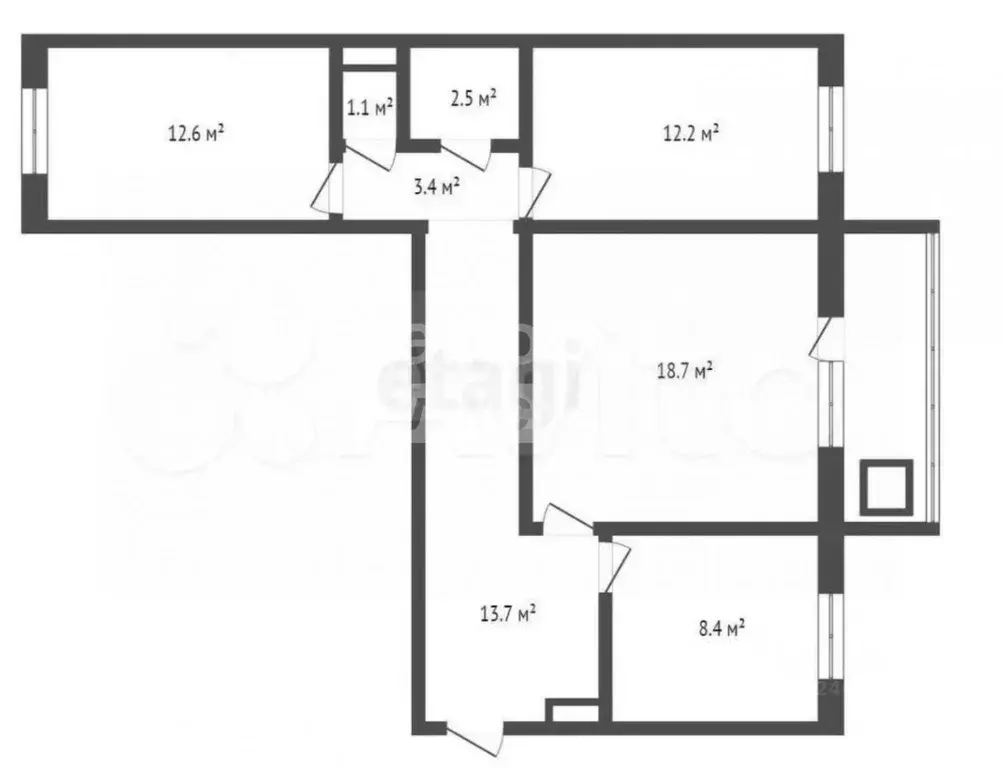 3-к кв. Алтайский край, Барнаул ул. Шумакова, 63 (72.6 м) - Фото 1