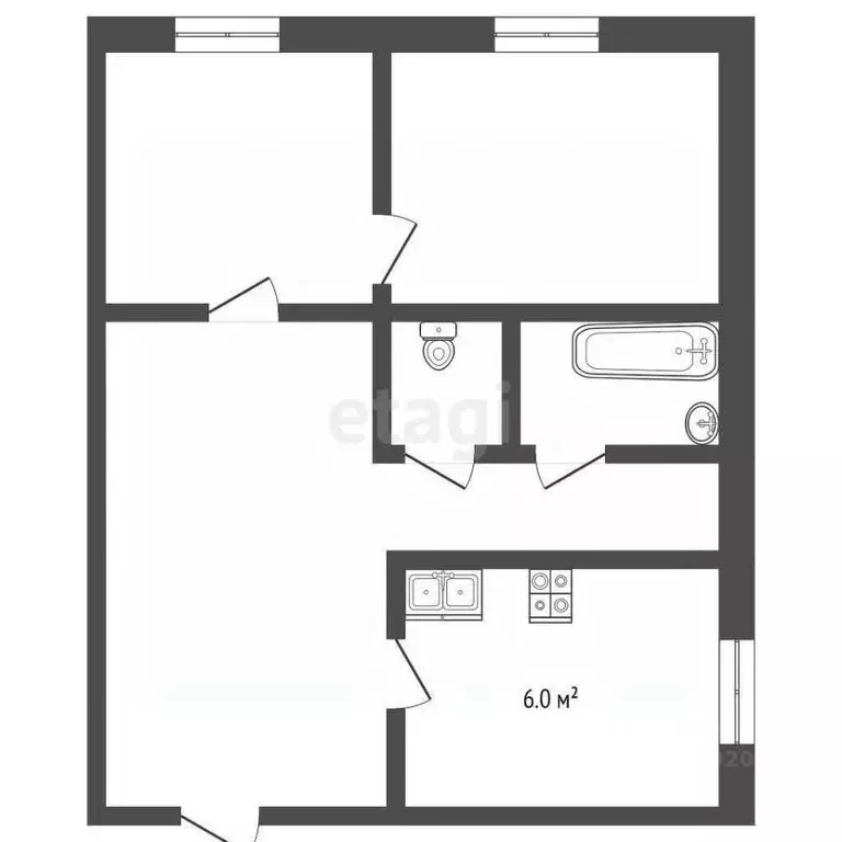 2-к кв. Ярославская область, Рыбинск просп. Генерала Батова, 38 (44.7 ... - Фото 2