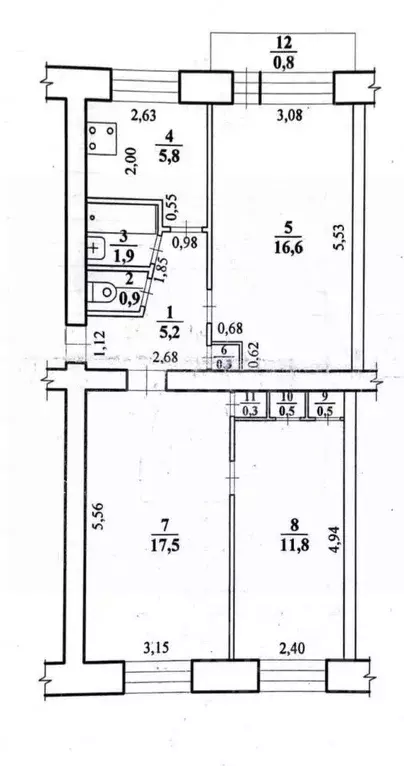 3-к кв. Забайкальский край, Чита ул. Георгия Костина, 49А (61.3 м) - Фото 1