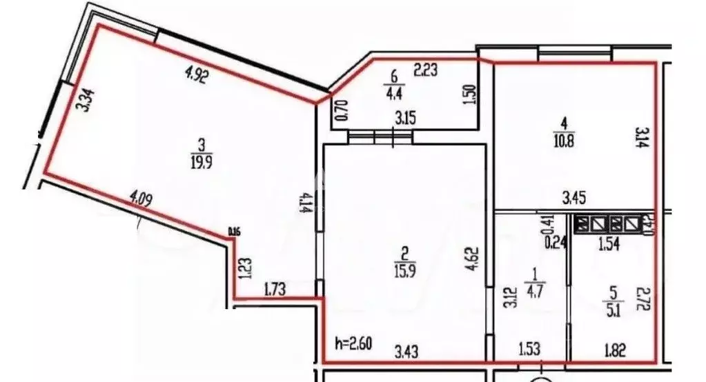 2-к кв. Брянская область, Брянск ул. Имени О.Н. Строкина, 8 (60.8 м) - Фото 2
