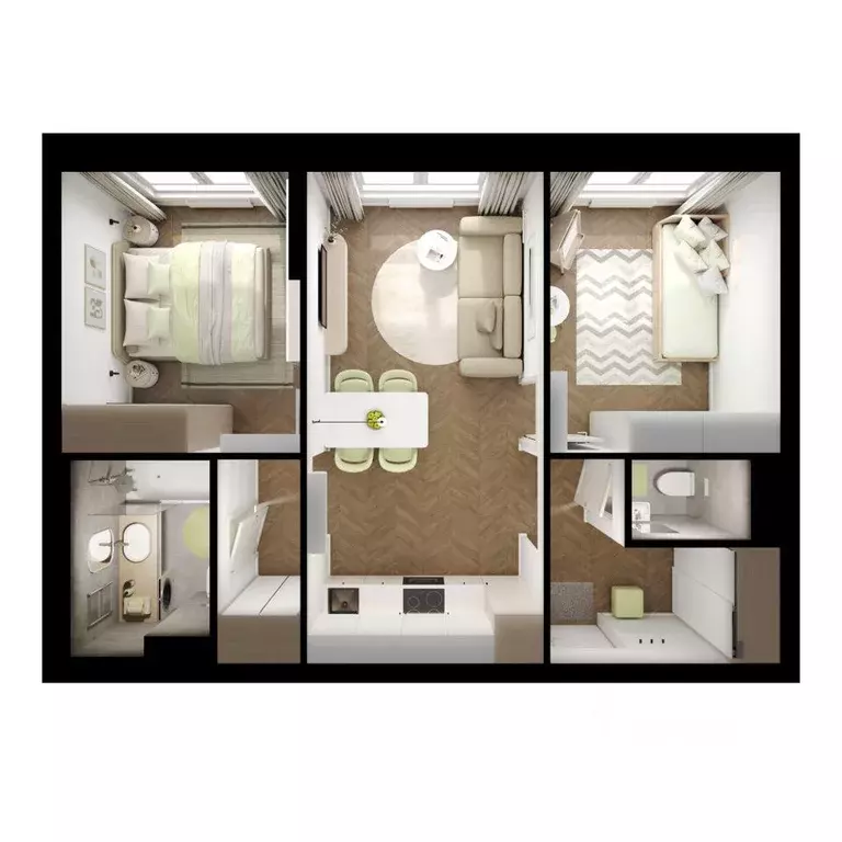 Квартира, 2 комнаты, 51.3 м - Фото 2