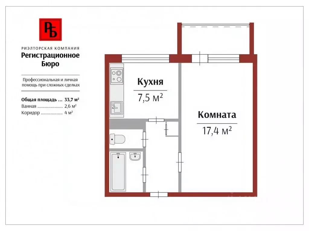 1-к кв. Кировская область, Киров Зеленая ул., 30 (33.0 м) - Фото 1