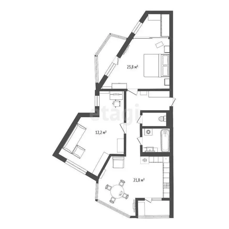 2-комнатная квартира: Белгород, 10-й микрорайон, улица 60 лет Октября, ... - Фото 1
