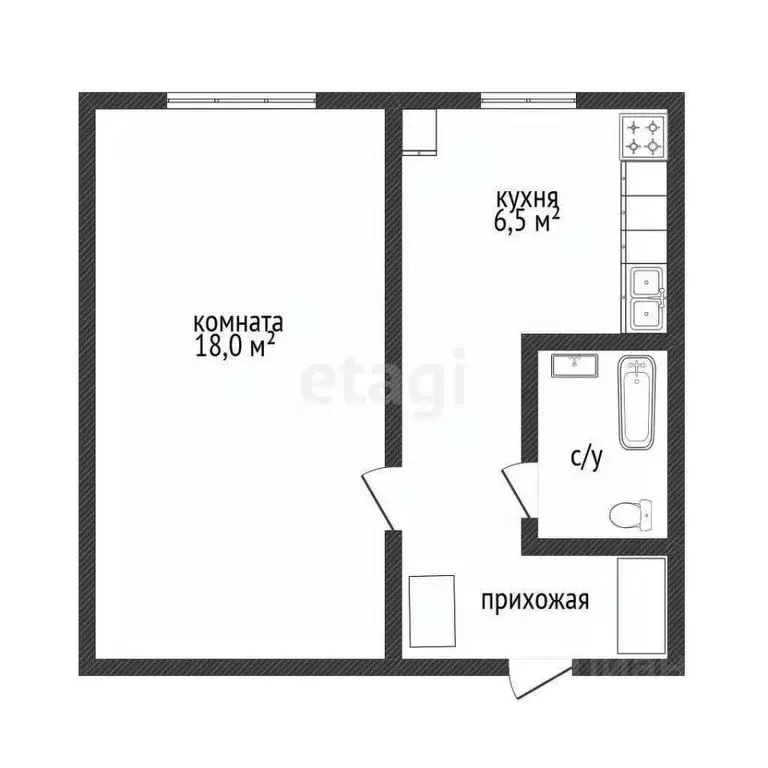 1-к кв. Костромская область, Кострома Самоковская ул., 2 (32.2 м) - Фото 1