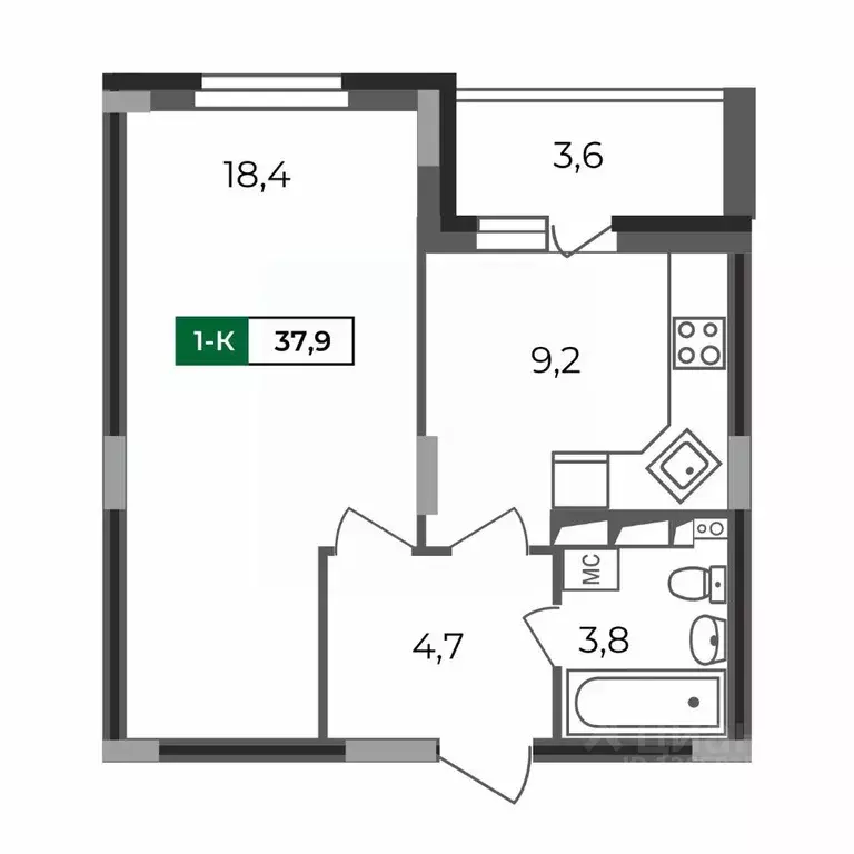 1-к кв. Владимирская область, Владимир бул. Сталинградский, 5 (37.9 м) - Фото 0