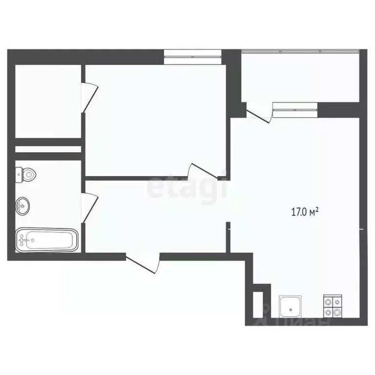 1-к кв. Тюменская область, Тюмень ул. Владимира Бахарева, 3к1 (41.1 м) - Фото 1