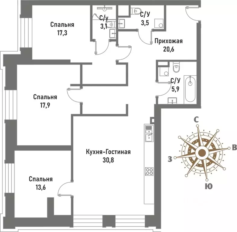 4-к кв. Москва ул. Матросская Тишина, 12 (112.7 м) - Фото 0