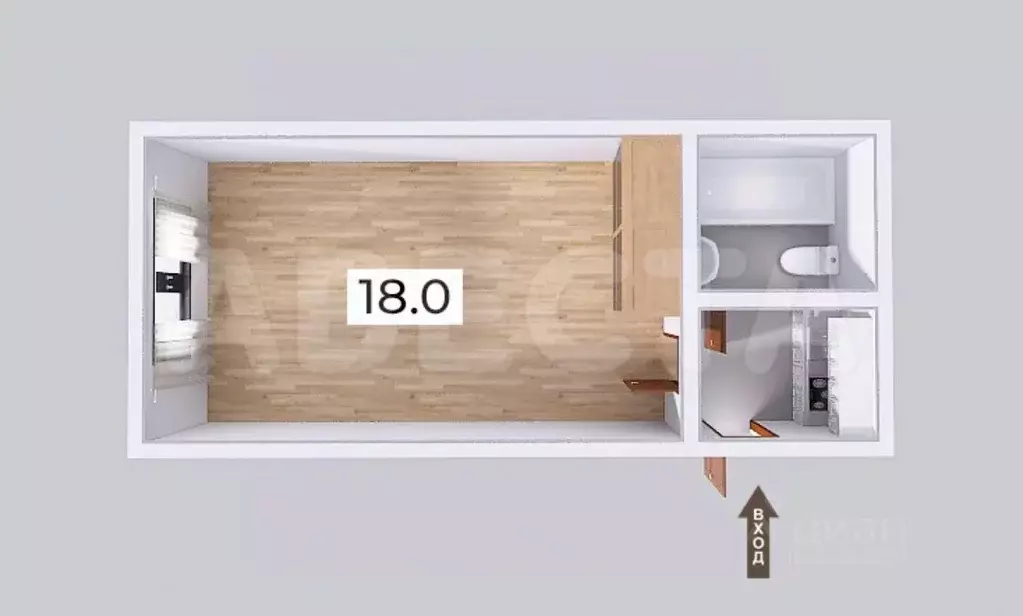 Комната Омская область, Омск ул. Лермонтова, 127 (25.4 м) - Фото 2