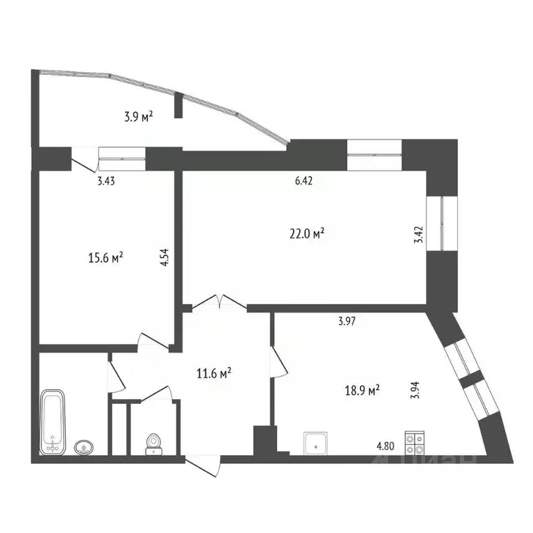2-к кв. Татарстан, Набережные Челны бул. Имени Хусаина Ямашева, 22 ... - Фото 1