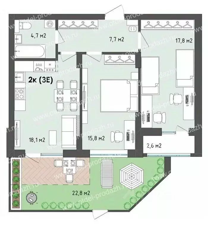 3-к кв. Воронежская область, Воронеж бул. Содружества, 1 (72.2 м) - Фото 1