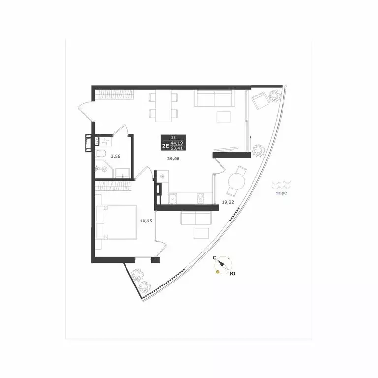 2-комнатная квартира: Республика Крым, муниципальный округ Алушта, ... - Фото 1