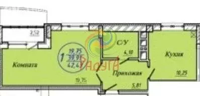 1-комнатная квартира: Иваново, 1-я Сосневская улица, 6 (44 м) - Фото 2