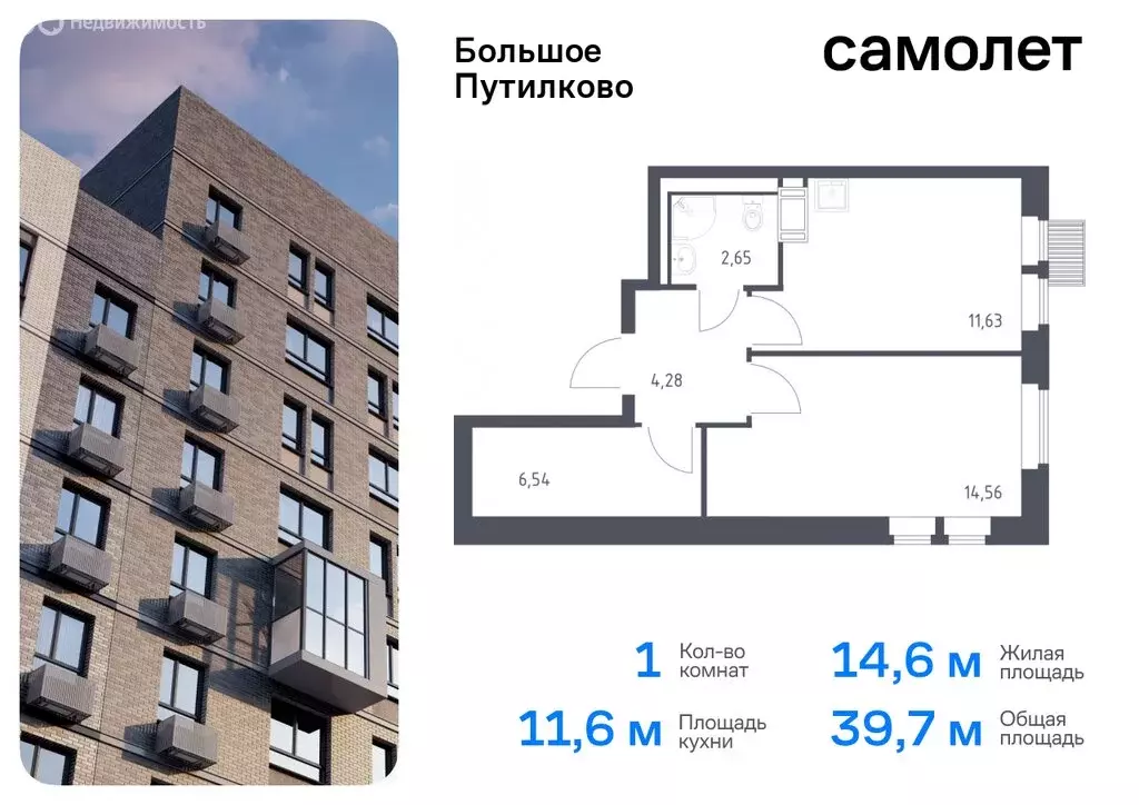 1-комнатная квартира: деревня Путилково, жилой комплекс Большое ... - Фото 0