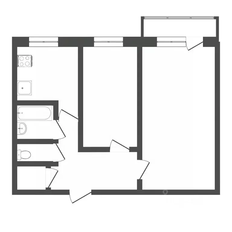 2-к кв. Тюменская область, Тюмень Одесская ул., 22 (44.2 м) - Фото 2