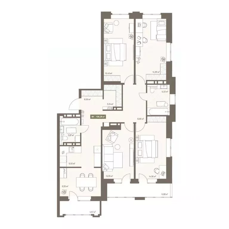 5-к кв. Кемеровская область, Кемерово Московский просп., 23А (108.28 ... - Фото 1