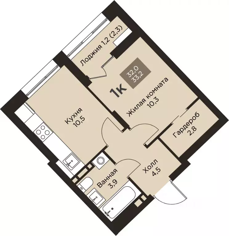 1-к кв. Пермский край, Пермь ул. Капитана Гастелло, 21 (33.2 м) - Фото 1