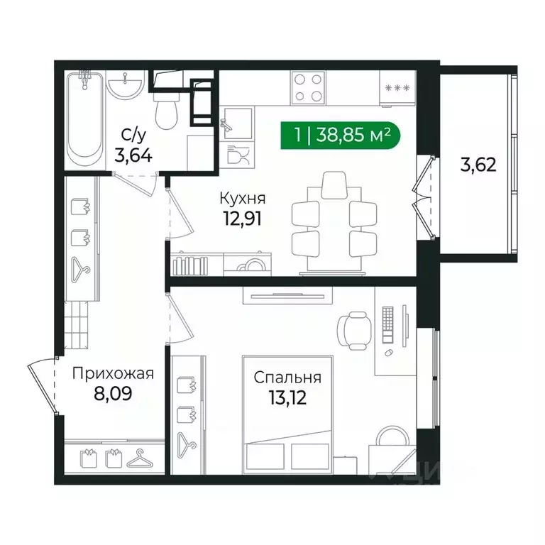 1-к кв. Ленинградская область, Сертолово Всеволожский район, ... - Фото 1