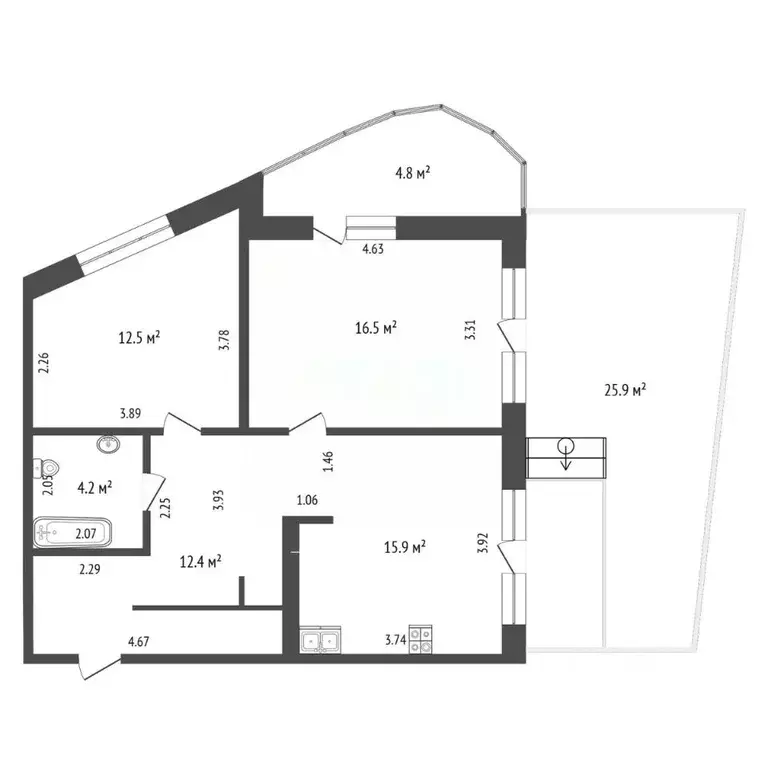 Офис в Тюменская область, Тюмень ул. Николая Машарова, 2 (84 м) - Фото 2