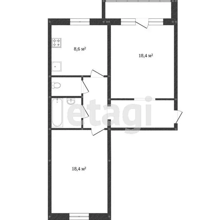 2-комнатная квартира: Миасс, улица Богдана Хмельницкого, 22 (57 м) - Фото 1