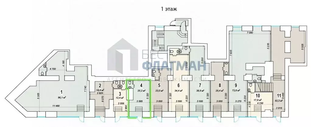 Помещение свободного назначения в Москва Ленинский просп., 70/11 (20 ... - Фото 2