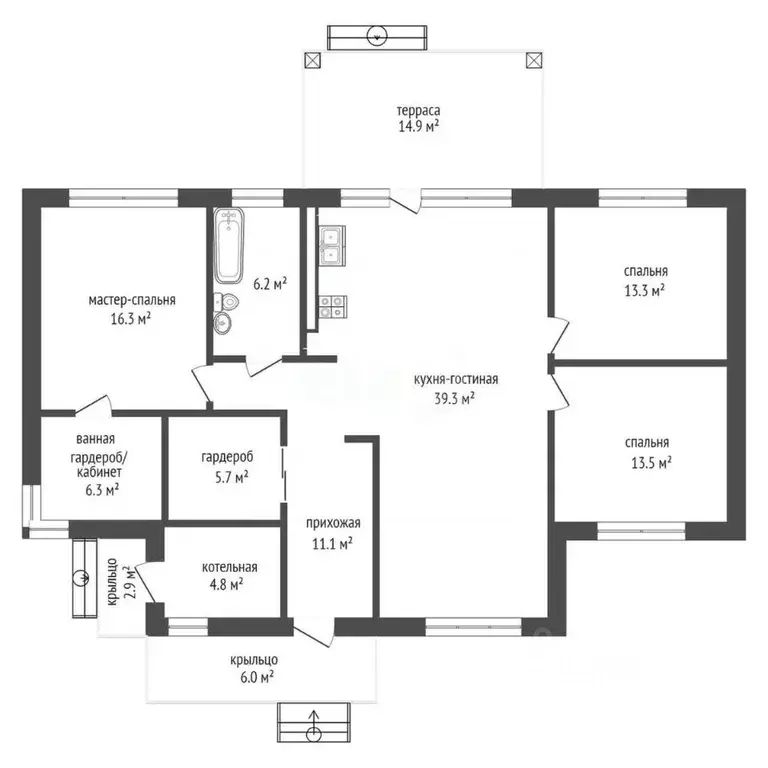 Дом в Тюменская область, Тюменский муниципальный округ, 27/72 кп ул. ... - Фото 2